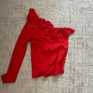 J. Crew ruffled one shoulder top